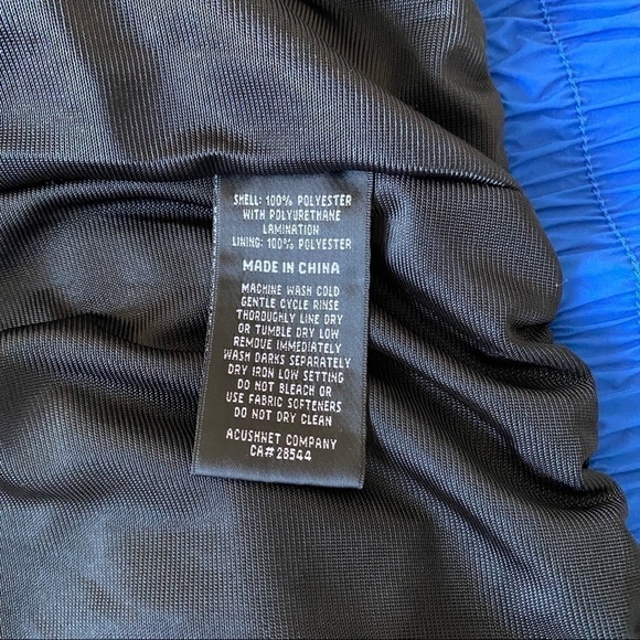 Footjoy FJ Dryjoys Lined Full Zip Golf Windbreaker Rain Jacket Mens M Blue/Black - Picture 10 of 16